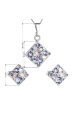 Obrázok pre Evolution Group Sada šperkov s krištáľmi Swarovski náušnice, retiazka a prívesok fialový kosoštvorec39126.3 violet