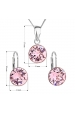 Obrázok pre Evolution Group Sada šperkov s krištáľmi Swarovski náušnice, retiazka a prívesok ružové okrúhle 39140.3