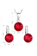 Obrázok pre Evolution Group Sada šperkov s krištáľmi Swarovski náušnice, retiazka a prívesok červené okrúhle 39140.3