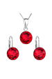 Obrázok pre Evolution Group Sada šperkov s krištáľmi Swarovski náušnice, retiazka a prívesok červené okrúhle 39140.3