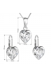 Obrázok pre Evolution Group Sada šperkov s krištáľmi Swarovski náušnice, retiazka a prívesok biele srdce 39141.1