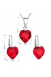 Obrázok pre Evolution Group Sada šperkov s krištáľmi Swarovski náušnice, retiazka a prívesok červené srdce 39141.3