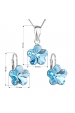 Obrázok pre Evolution Group Sada šperkov s krištáľmi Swarovski náušnice, retiazka a prívesok modrý kvietok 39143.3