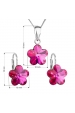 Obrázok pre Evolution Group Sada šperkov s krištáľmi Swarovski náušnice, retiazka a prívesok ružový kvietok 39143.3 fuchsia