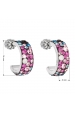 Obrázok pre Evolution Group Strieborné náušnice kruhy s krištáľmi Swarovski mix farieb polkruh 31118.3 Galaxy