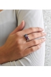 Obrázok pre Evolution Group Strieborný prsteň s krištáľmi Swarovski mix farieb modrá ružová 35014.4