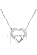 Obrázok pre Evolution Group Strieborný náhrdelník s krištáľmi Swarovski biele srdce 32032.1