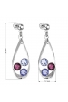 Obrázok pre Evolution Group Náušnice bižutéria so Swarovski krištáľmi fialová slza 51064.3