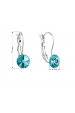 Obrázok pre Evolution Group Náušnice bižutéria so Swarovski krištáľmi modré okrúhle 51031.3 turquoise