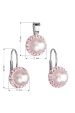 Obrázok pre Evolution Group Sada šperkov s krištáľmi Swarovski náušnice a prívesok ružová perla okrúhle 39091.3
