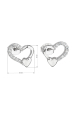 Obrázok pre Evolution Group Strieborné náušnice kôstky so zirkónom biele srdce 11092.1