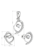 Obrázok pre Evolution Group Sada šperkov so zirkónom náušnice a prívesok biele srdce 19003.1