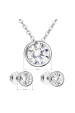 Obrázok pre Evolution Group Sada šperkov so zirkónom v bielej farbe náušnice a náhrdelník 19006.1