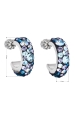 Obrázok pre Evolution Group Strieborné náušnice kruhy s krištáľmi Swarovski modrý polkruh 31118.3 blue style