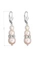 Obrázok pre Evolution Group Strieborné náušnice visiace s krištáľmi Swarovski ružovej okrúhle 31150.3