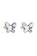 Obrázok pre Evolution Group Strieborné náušnice kôstka s krištáľmi Swarovski biely motýľ 31251.1