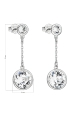 Obrázok pre Evolution Group Strieborné náušnice visiace s krištáľmi Swarovski biele okrúhle 31269.1