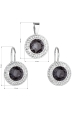 Obrázok pre Evolution Group Sada šperkov s krištáľmi Swarovski náušnice a prívesok čierne okrúhle 39107.3