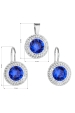 Obrázok pre Evolution Group Sada šperkov s krištáľmi Swarovski náušnice a prívesok modré okrúhle 39107.3 majestic blue