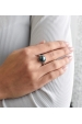 Obrázok pre Strieborný prsteň s krištáľmi Swarovski a zelenou perlou 35021.3