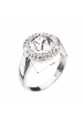 Obrázok pre Strieborný prsteň s krištáľmi Swarovski okrúhly biely 35026.1
