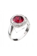 Obrázok pre Strieborný prsteň s krištáľmi Swarovski červený okrúhly 35026.3