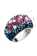Obrázok pre Strieborný prsteň s krištáľmi Swarovski mix farieb modrá ružová 35028.4