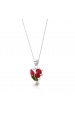 Obrázok pre Strieborný prívesok Kvety Divé maky a Ruža - Srdce