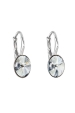 Obrázok pre Strieborné náušnice visiace s krištálmi Swarovski modrý ovál 31276.5