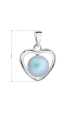 Obrázok pre Strieborný prívesok so svetlomodrou matnú perlou srdce 34246.3