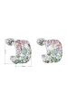 Obrázok pre Strieborné náušnice visiace s krištálmi Swarovski mix farieb polkruh 31280.3 sakura