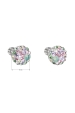 Obrázok pre Strieborné náušnice kôstky s krištálmi Swarovski mix farieb okrúhle 31336.3 sakura