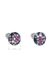 Obrázok pre Strieborné náušnice kôstky s krištálmi Swarovski mix farieb okrúhle 31336.4 galaxy