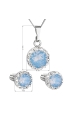 Obrázok pre Sada šperkov s krištálmi Swarovski náušnice,retiazka a prívesok modré opálové okrúhle 39352.7