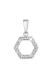 Obrázok pre Strieborný prívesok s krištálmi Swarovski v bielej farbe 74073.1