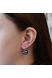Obrázok pre Strieborné náušnice visiace s krištálmi Swarovski čierne okrúhle 31176.5 hematite