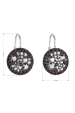 Obrázok pre Strieborné náušnice visiace s krištálmi Swarovski čierne okrúhle 31176.5 hematite