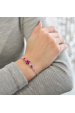 Obrázok pre Strieborný náramok so Swarovski krištálmi ružová kytička 33112.3 fuchsia