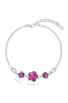 Obrázok pre Strieborný náramok so Swarovski krištálmi ružová kytička 33112.3 fuchsia