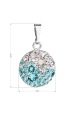 Obrázok pre Strieborný prívesok s krištálmi Swarovski modrý okrúhly 34225.3 light turquoise
