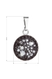 Obrázok pre Strieborný prívesok s krištálmi Swarovski čierny okrúhly 34225.5 hematite