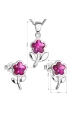 Obrázok pre Sada šperkov s krištálmi Swarovski náušnice,retiazka a prívesok ružová kytička 39172.3 fuchsia