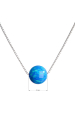 Obrázok pre Strieborný náhrdelník so syntetickým opálom modrý okrúhly 12044.3