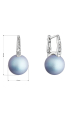 Obrázok pre Strieborné náušnice visiace so Swarovski perlou a kryštály 31301.3 svetlo modré