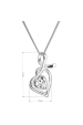 Obrázok pre Strieborný náhrdelník so Swarovski kryštálmi srdce biele 32071.1
