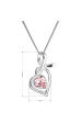 Obrázok pre Strieborný náhrdelník so Swarovski kryštálmi srdce ružové 32071.3