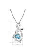 Obrázok pre Strieborný náhrdelník so Swarovski kryštálmi srdce modré 32071.3