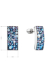 Obrázok pre Strieborné visiace náušnice so Swarovski kryštálmi modrý obdĺžnik 31303.3 blue style
