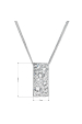Obrázok pre Strieborný náhrdelník so Swarovski kryštálmi biely obdĺžnik 32074.1