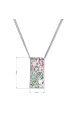 Obrázok pre Strieborný náhrdelník so Swarovski kryštálmi ružovo-zelený obdĺžnik 32074.3 sakura